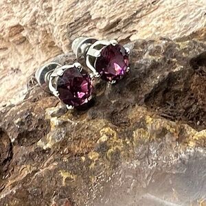 Amethyst Crystal Stud Earrings